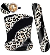 Ergonomic Mouse Pad Wrist Support and Memory Foam Keyboard Wrist Rest Set,Gel Mouse Mat with Non-...