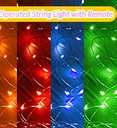 Ariceleo 1 Pack 16.4 Ft. Battery Operated Outdoor String Lights with Remote &amp; Timer, LED Warm Whi...