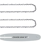 [3 Pieces] 10 Inch Chainsaw Chains and Guide Bar 3/8" LP Pitch .043" Gauge 40 Drive Links, R40 10...