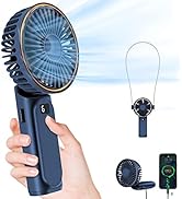 TUNISE Portable Handheld Fan, 4000mAh, 180 Adjustable, 6 Speed Wind, USB Rechargeable Foldable Fa...