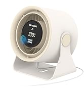 Minthouz Desk Fan - Touch Control LED Display, Premium USB Fans 3600mAh Rechargeable Battery, 6 S...