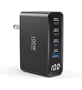 100W USB C Charger, 4-Port PD Fast Charging Station with LED Dispay, GaN Compact Foldable Laptop ...