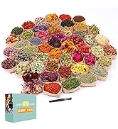 SACATR Dried Flowers, 50 Bags 100% Natural Dried Herbs Kit for Soap Making, Candle, Resin Jewelry...