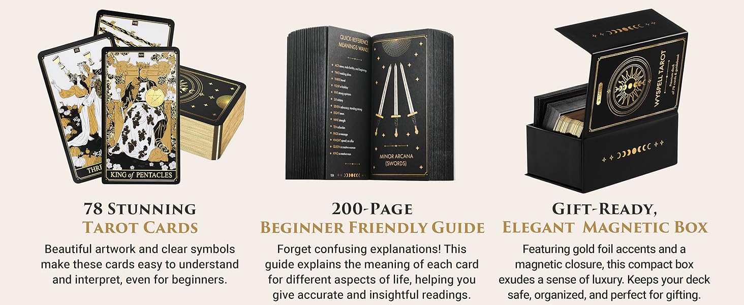 tarot deck with guide book wyspell tarot cards tarot deck oracle cards tarot cards for beginners