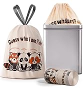 13 Gallon Trash Bags with Panda Printed &amp; Drawstring, Tear-Resistant Tall Kitchen Garbage Bags, E...