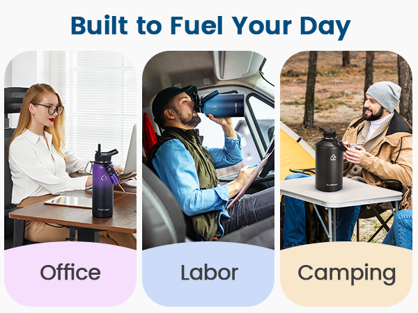 EvoPhlask Large Insulated Water Bottle for All-day Hydration, Available in Multiple Sizes