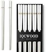 Chopsticks, 5 Pairs Ceramics Chopsticks, 9.6 Inch Reusable Chopsticks Dishwasher Safe, High-grade...