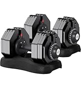 ATIVAFIT Adjustable Dumbbell Pair 12-in-1 Quick Dial Safety Lock Anti-Slip Grip Space-Saving Home...