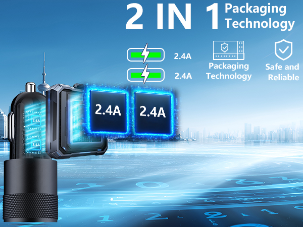 MFi Certified 4.8A USB Fast Car Charging Cigarette Lighter Adapter iPhone Car Charger Fast Charging