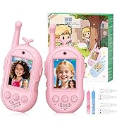 Video Walkie Talkies for Kids-2 Pack, Kids Walkies Talkies with Voice Changer &amp; Sticker Effect, R...