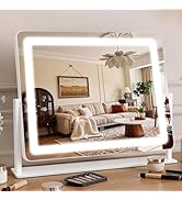 Bearolve Vanity Mirror with Lights 22"×17", Large LED Makeup Mirror with Light, Smart Touch with ...