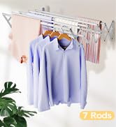 Vikaqi Wall Mounted Clothes Drying Rack, Foldable Wall Mount Laundry Drying Rack Folding Indoor, ...