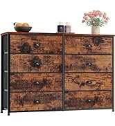 Furnulem Fabric Dresser with 8 Large Drawers, Wide Console Table for 50'' TV, Industrial Dresser ...