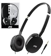 JVC Flats On-Ear Wired Headphones - Flat Foldable Design - 30mm Driver for Powerful Sound - Soft ...