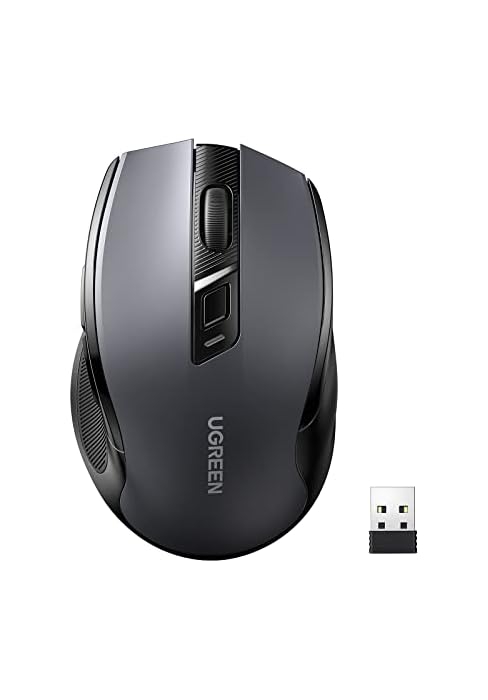 UGREEN Wireless Mouse 2.4G with USB Receiver, 5-Level 4000 DPI 6 Buttons,18 Months Battery Life C...