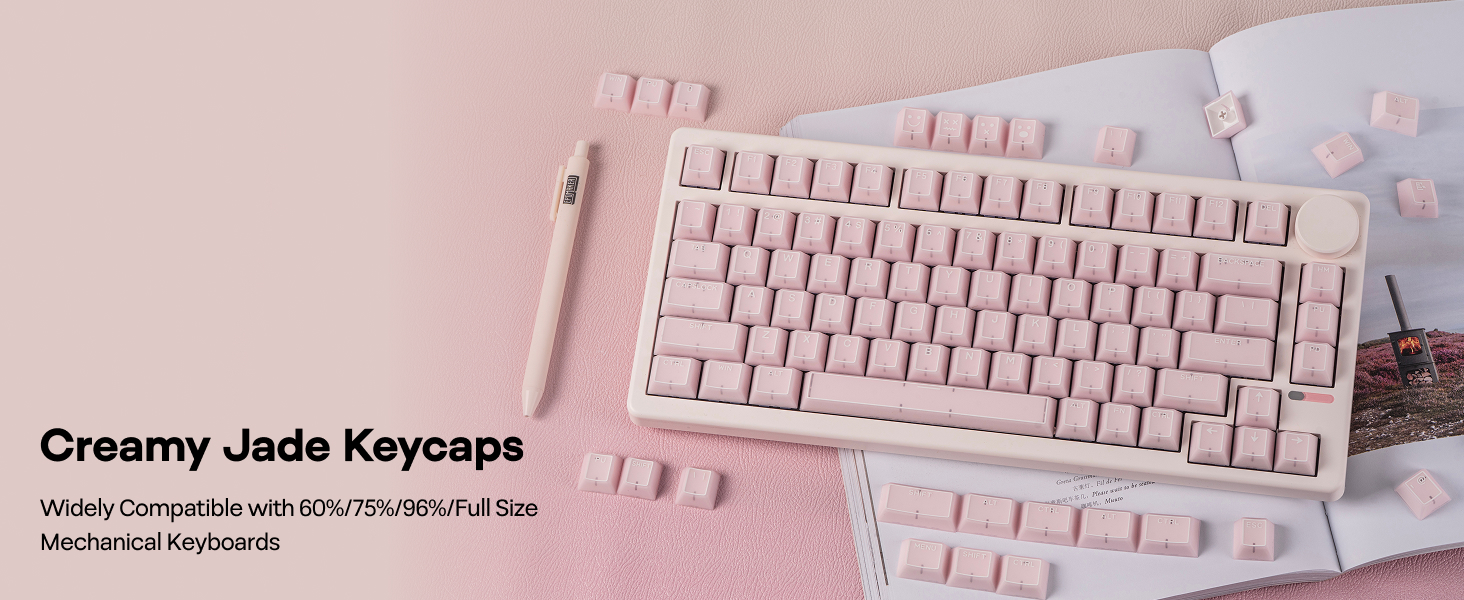 Creamy Jade PBT Keycaps