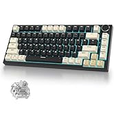 iRoboosta 400PRO 75% Black Wireless Mechanical Keyboard with Knob, Gasket Hot Swappable RGB Gamin...