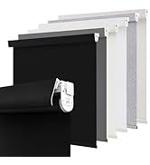AOSKY No Drill No Tools Blackout Roller Shades Cordless Blinds for Windows, Free-Stop Shades, The...