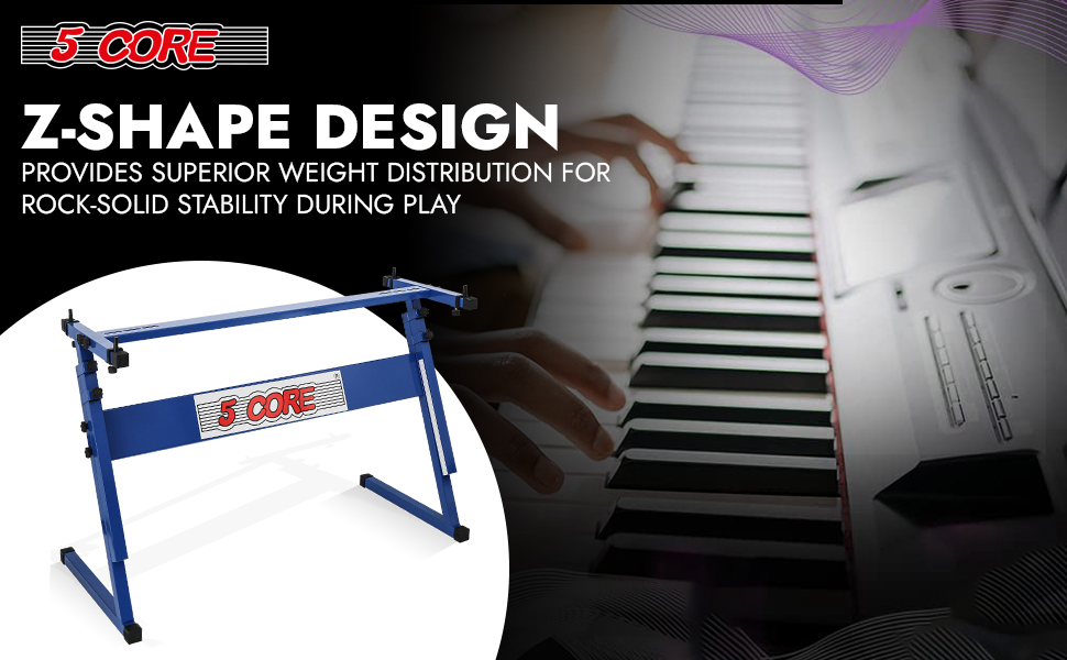 Keyboard Stand Z Style Adjustable Electric Piano Riser Sturdy Lift Holder