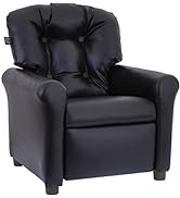 THE CREW FURNITURE Traditional Kids Recliner Chair, Toddler Ages 1-5 Years, Polyurethane Faux Lea...