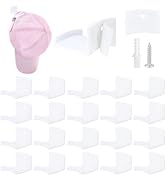 PH PandaHall 20 Sets Adhesive Hat Hooks, Baseball Cap Hook White Hat Rack Wall Hat Storage Hooks ...