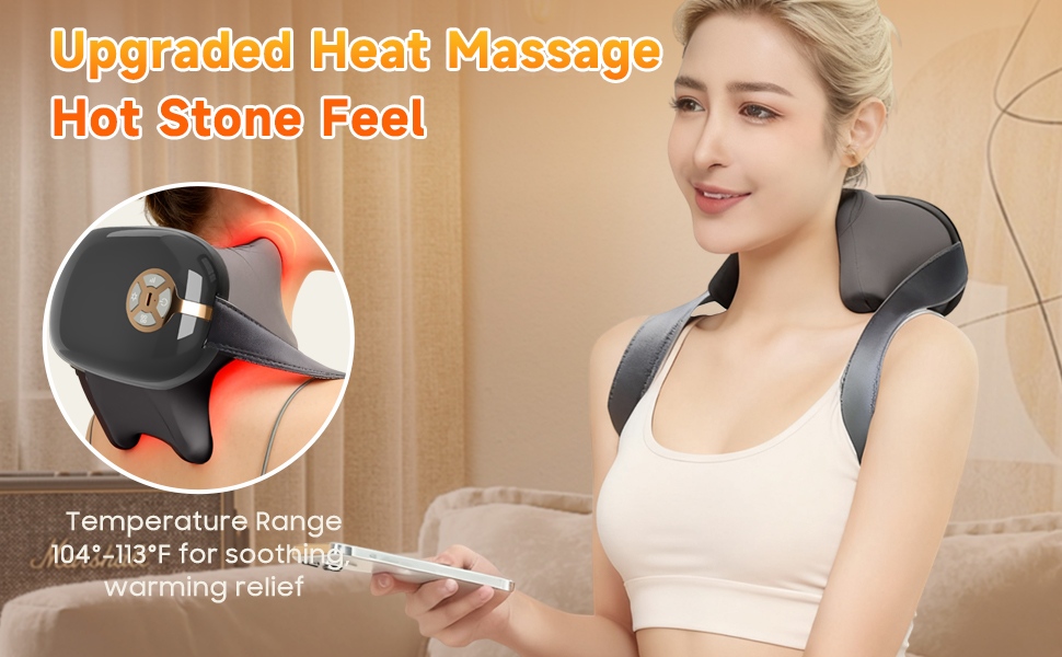 Neck Massager with Heat – Portable Shiatsu Neck &amp;amp;amp; Shoulder Massager,Deep Tissue Electric Massage