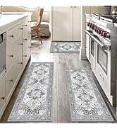 Yamaziot Boho Washable Kitchen Rugs Sets of 3, Non Slip Kitchen Mats for Floor with Rubber Backin...