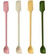Yoku Made Long Dual-end Silicone Spatula, Stirring Spoon, Thin Curved End for Scraping, Slim Spoo...