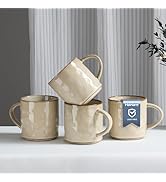 HaWare 14OZ Coffee Mugs Set of 4, Stoneware Coffee Cups with Handle, Latte Mug for Man, Woman, Da...