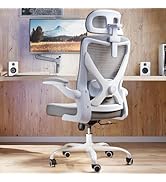 Ergonomic Office Chair: White Computer Desk Chair Comfy Gaming Chair for Adults - Office Chair wi...