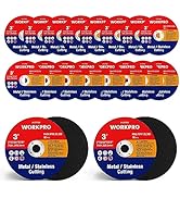 WORKPRO 20-Pack Cut-Off Wheels, 3 X 3/8-inch Metal&amp;Stainless Steel Cutting Wheel, Thin Metal Cutt...
