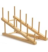 HBlife Bamboo Wooden Dish Drying Rack, 1 PCS Plate/Dish/Book/File/Bowl/Cup/Cutting Board/Pot Lid ...