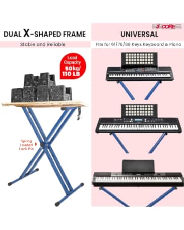 5 CORE Keyboard Stand Piano Heavy Duty Z Style Adjustable Keyboard Holder Digital Piano Keyboard Sta...