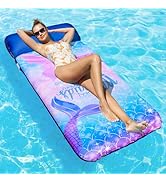 FindUWill Oversized Pool Float Lounge, 72" X 37" Extra Large Fabric-Covered Pool Floats for Adult...