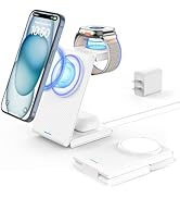 3 in 1 Wireless Charging Station, Foldable Magnetic Wireless Charger Stand for Multiple Devices, ...