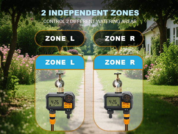 2 zones water timer