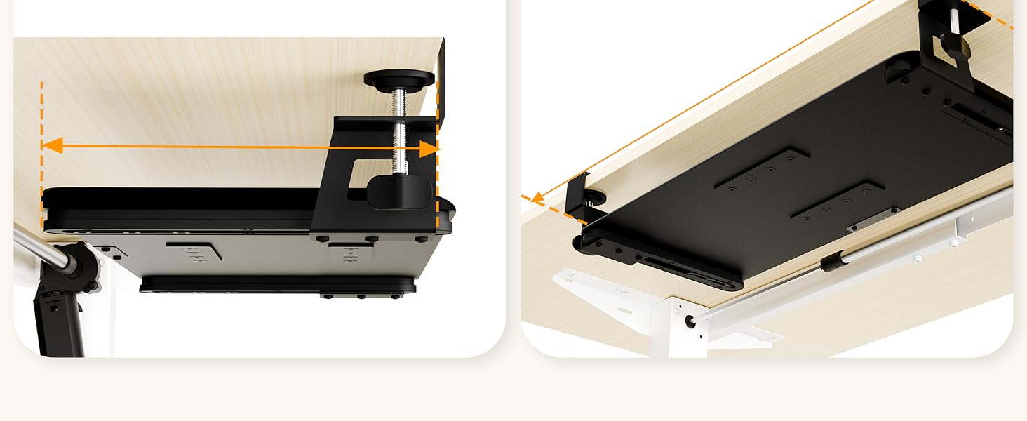 Series of black mounting brackets or supports shown from different angles, displaying various installation positions and configurations.