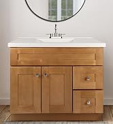 Design House 598029 Bath Shaker 2-Door 2-Drawer Bathroom Vanity with Cultured Marble 4 inch Cente...
