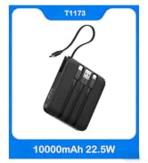 VRURC Portable Charger with Built-in Cable, 10000mAh 22.5W Fast Charging USB C Battery Pack, Cell...