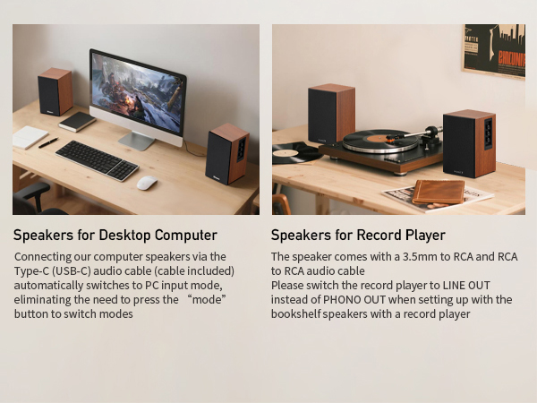 USB-C input, designed for desktop computer speakers