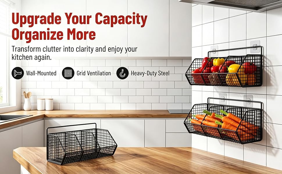 Hanging Fruit Baskets for Kitchen Counter