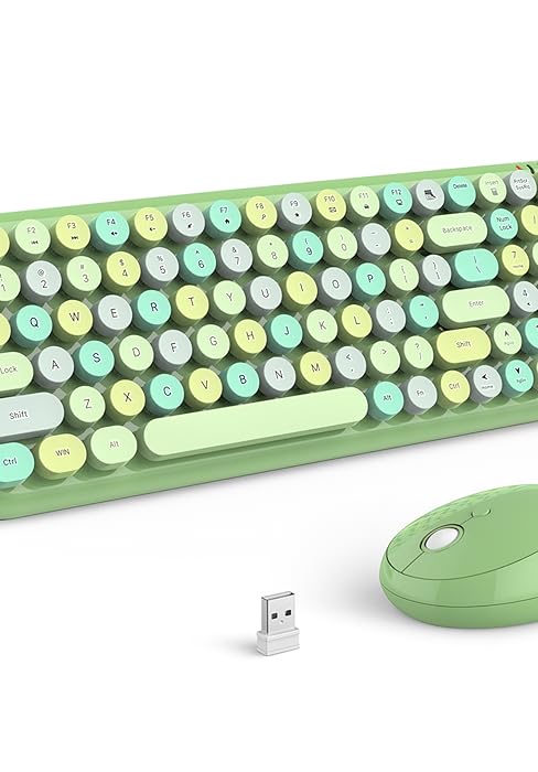 green keyboard mouse
