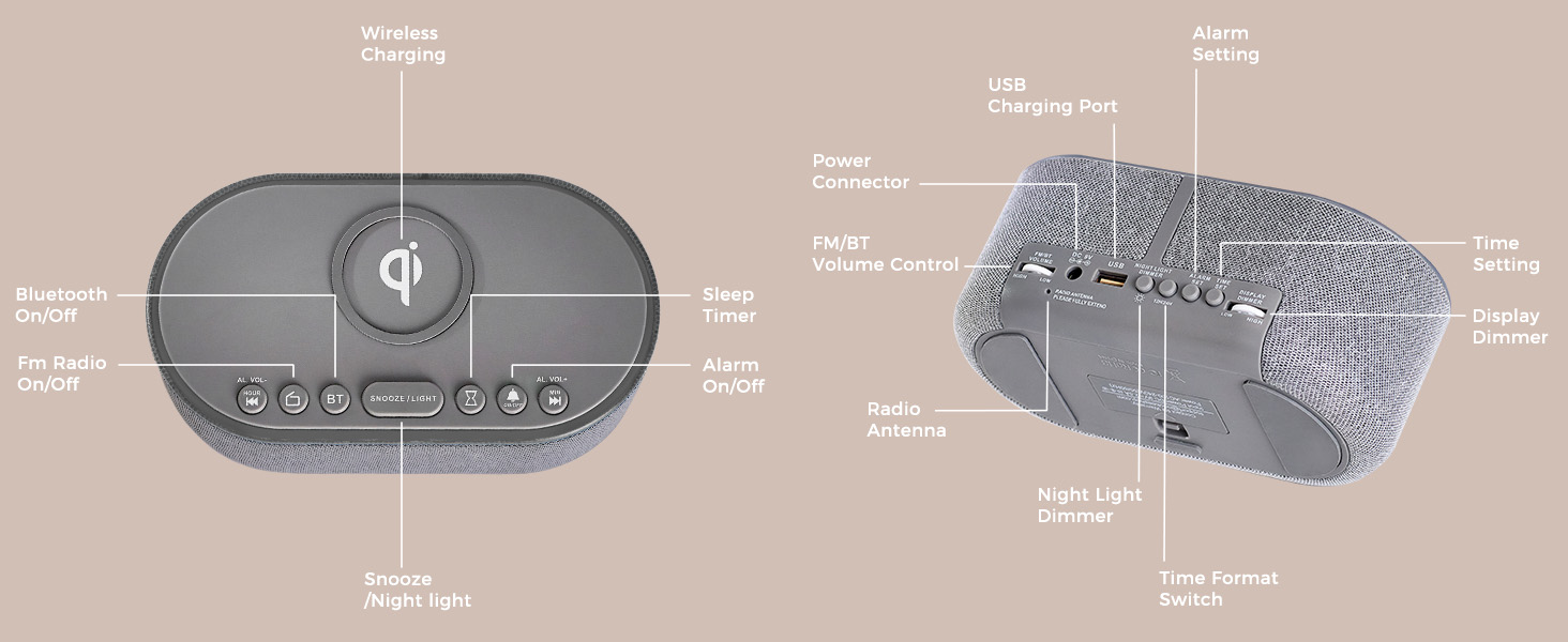 clock radio with charging station