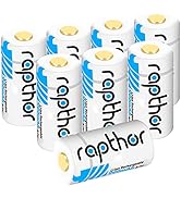 rapthor 123A Lithium Batteries 900mAh 8 Pack, Compatible with Arlo Wireless Cameras Flashlights S...