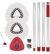 2PCS Mop Heads Replacements, Mop Handle for O Cedar,1 Spin Base for Ocedar, Mop Stick Pole Handle...
