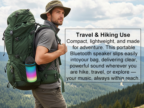 This portable Bluetooth speaker slips easily into your bag, delivering clear, powerful sound