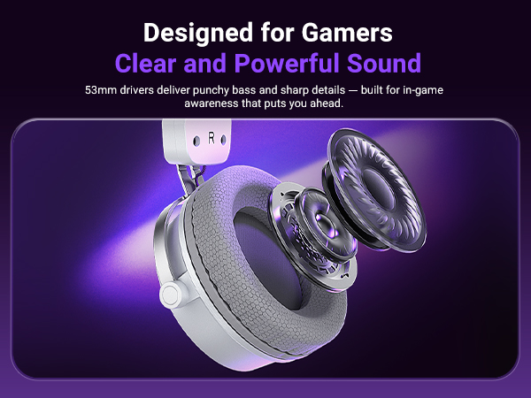 53MM DYNAMIC DRIVER FOR DEEP BASS GAMING