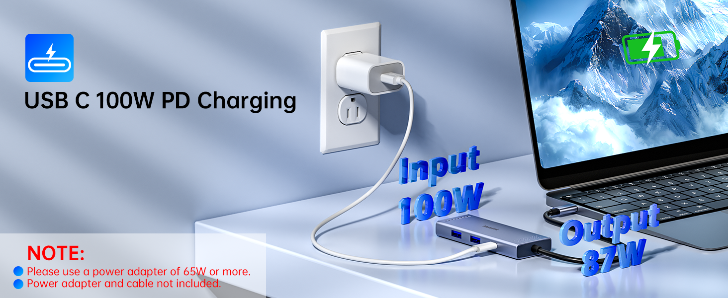 Docking Station Dual Monitor HDMI Adapter USB C Hub, Laptop Docking Station with 2 HDMI 4K 60Hz