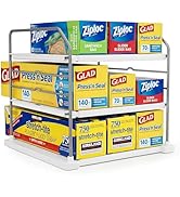EVERIE Extendable 3-Tier Kitchen Cabinet &amp; Pantry Organizer for Plastic Wrap, Foil &amp; Storage Bags...