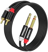 HOSONGIN RCCAA 1/4 inch Cable 6.6 Feet,Dual 1/4 inch TS to Dual Stereo Audio Interconnect Cable, ...